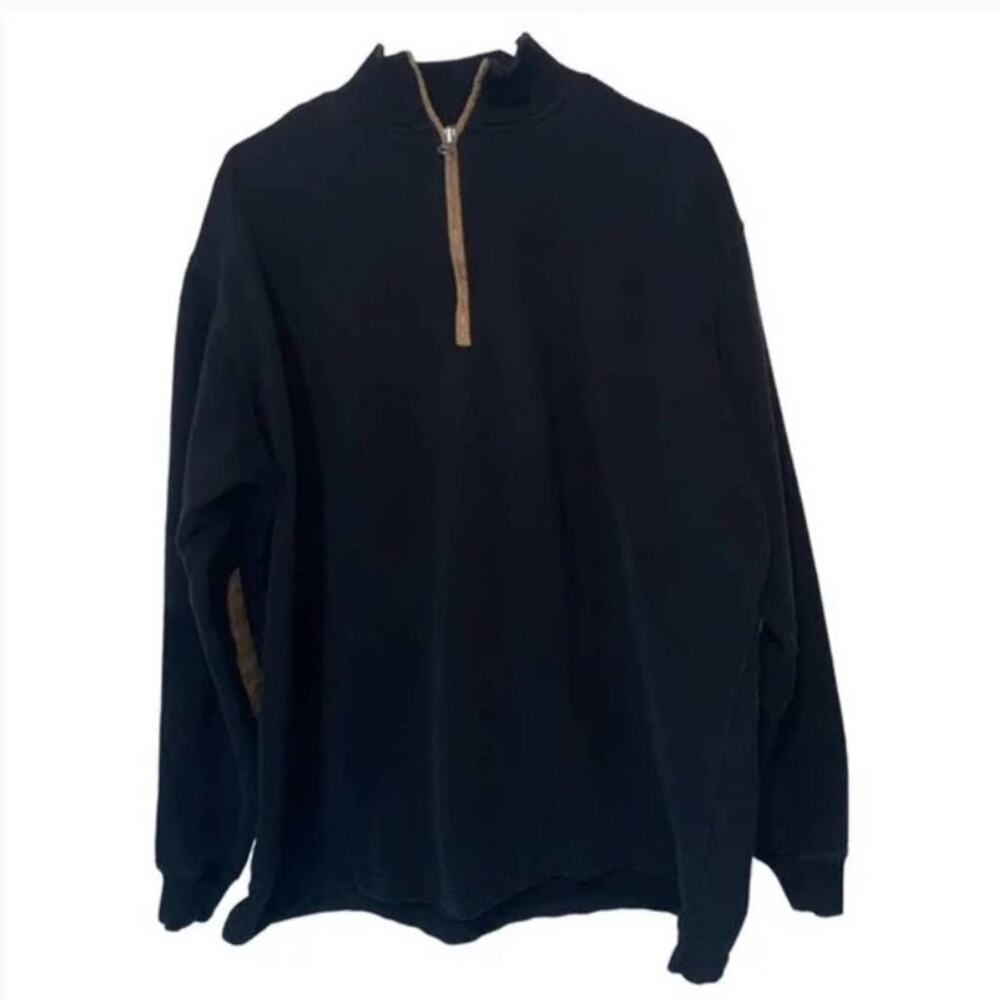 WoolRich Quarter Zip‎ Up Black Sweater size : XL
